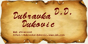Dubravka Duković vizit kartica